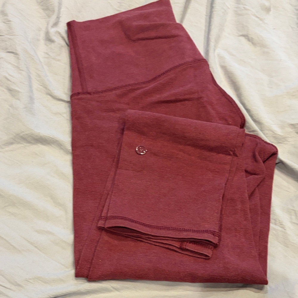Maroon Lululemon Cropped Leggings